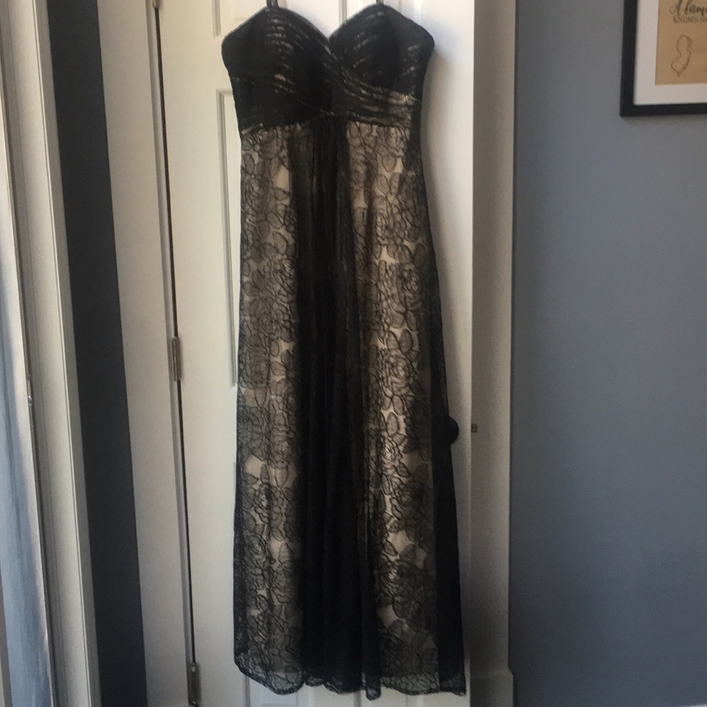 Impression two tone black lace formal gown